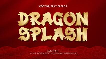 dragon splash editable text effect 3d vector