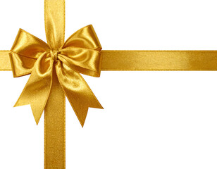 Elegant golden ribbon and bow against a dark background