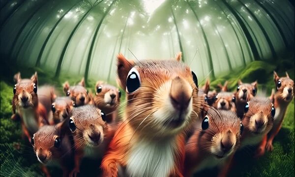 a group of rat in the forest