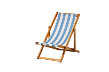 Striped deck chair isolated on transparent background
