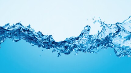 Dynamic blue water splash and drop background abstract purity visual content serene environment aerial view fluidity concept