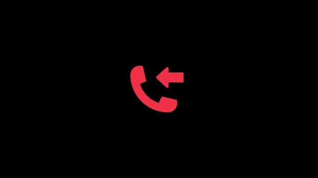 Outline Animation graphic of a phone with curved arrow for calling back or re-contacting.