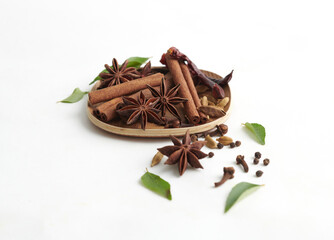 Indian and Asian Spice Mix Displayed on White Background