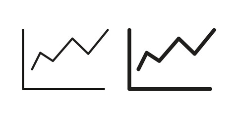 Line chart icon silhouette abstract design. vector clipart designs