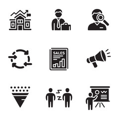 Sales team icon set vector