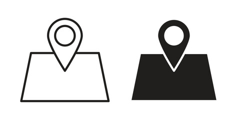 Map icon silhouette abstract design. vector clipart designs