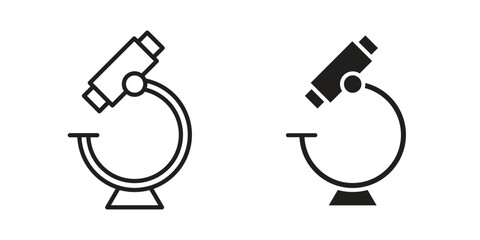 Microscope icon silhouette abstract design. vector clipart designs