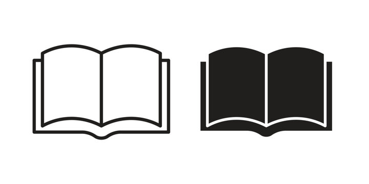 open book icon silhouette abstract design. vector clipart designs