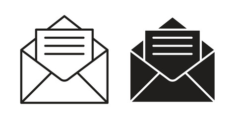 Open email icon silhouette abstract design. vector clipart designs