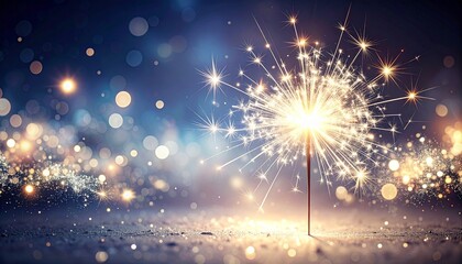 Sparkler illuminating a magical night with sparkling bokeh lights, symbolizing celebration, joy, and new beginnings for festive occasions