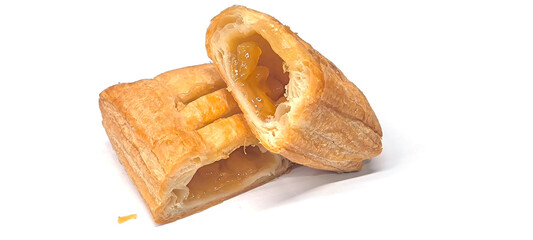 Apple pie on white background