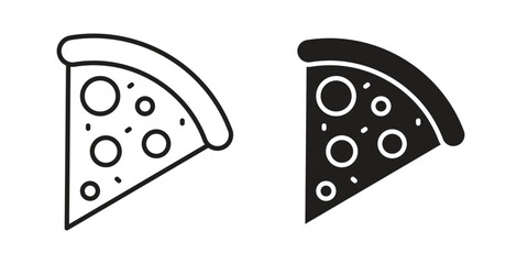 Pizza slice icon silhouette abstract design. vector clipart designs