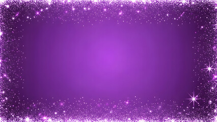 Sparkling purple frame with glitter and stars, creating a festive and magical border effect.