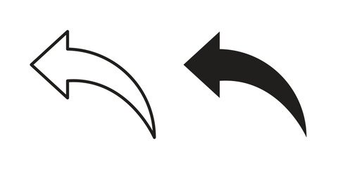 Previous arrow icon silhouette abstract design. vector clipart designs