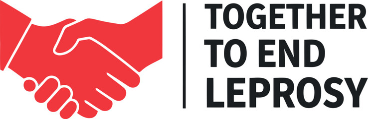 Global solidarity handshake for leprosy eradication campaign logo