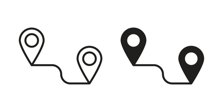 Route icon silhouette abstract design. vector clipart designs
