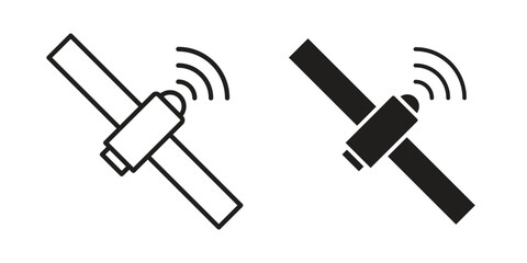 Satellite icon silhouette abstract design. vector clipart designs