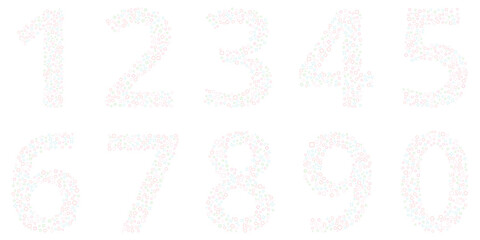 Colorful and Playful Number Set Made of Geometric Shapes for Educational and Design Purposes Offering a Cheerful and Whimsical Aesthetic Suitable for Childrens Products