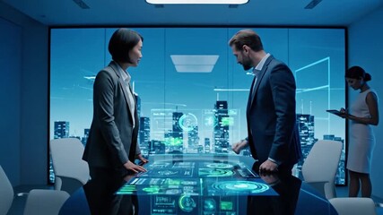 Techno Innovation Hub with Creative business team meeting in effect technology style featuring tech, innovation, collaboration, - Powered by Adobe