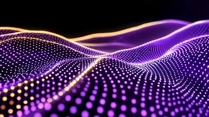 Abstract Digital waving background , for advanced technologies, quantum computing, communication networks, data flow transmission visualization, and complex information processing systems	
