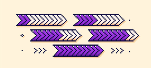One set of pixel purple arrow-shaped load bars. 
