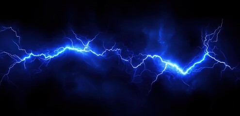 A striking image of blue lightning bolts illuminating a dark background, showcasing the power and beauty of electrical energy in nature.