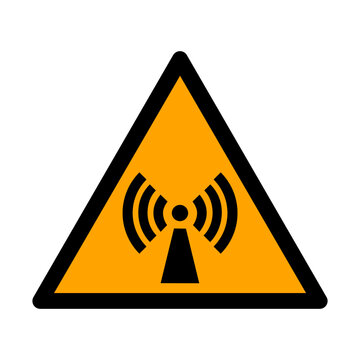 ISO 7010 W005 Non-Ionizing Radiation Warning Sign. Electromagnetic Radiation Hazard Symbol. Non-Ionizing Radiation Alert Icon. Radiation Hazard Pictogram. 