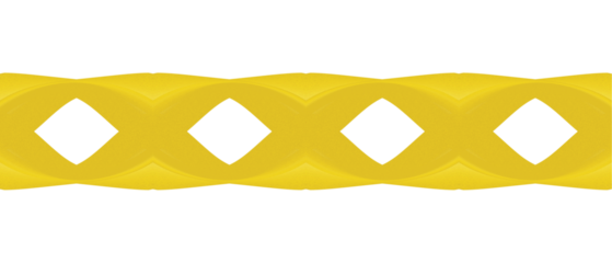 This image features a golden abstract symmetric wave pattern on a black background. The design appears fluid and dynamic, with mirrored curves and ribbon-like shapes forming a continuous ornamental 