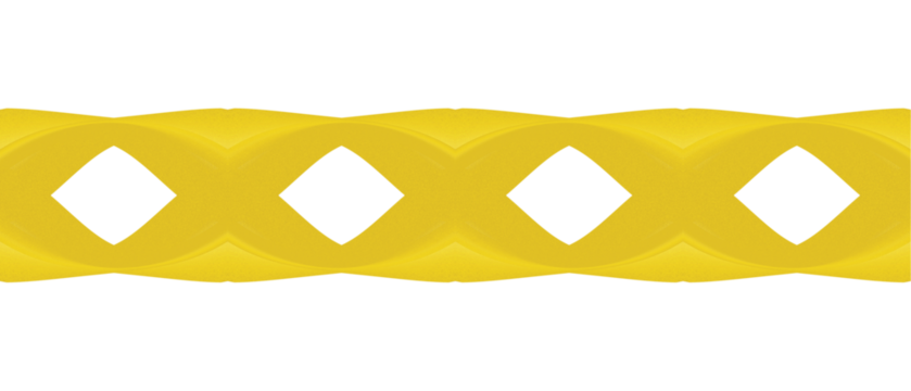 This image features a golden abstract symmetric wave pattern on a black background. The design appears fluid and dynamic, with mirrored curves and ribbon-like shapes forming a continuous ornamental 