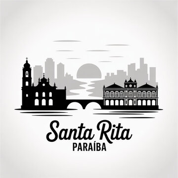 Santa Rita Brazil Skyline Silhouette &mdash; Coastal Para&iacute;ba Metropolitan City Vector Illustration