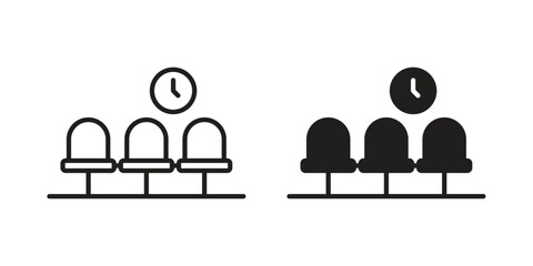 Waiting Room icon silhouette abstract design. vector clipart designs