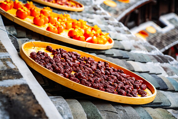 China, Tulou (earthen buildings), Southern Fujian architecture, Fujian, aerial photography, landmark buildings;