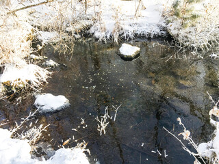 frozen river in winter