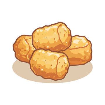 Tater tots logo vector. Design icon isolated of delicious food