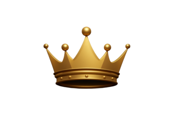 Elegant golden crown with smooth polished finish isolated on black background