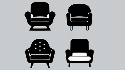 Armchair icons collection stock illustration