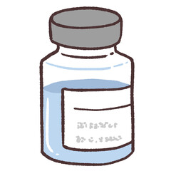 ワクチンの瓶手描きイラスト