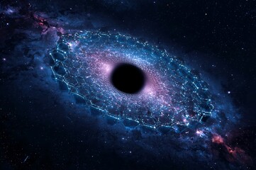 A supermassive black hole at the center of a spiral galaxy with a bright accretion disk