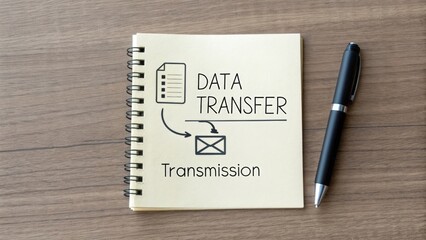 Data Transfer Transmission Icon on Notebook Page