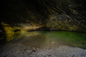 Emerald Underground Lake Inside Abandoned Swiss Mine