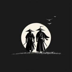 アジアファンタジー。2人の武士。戦士