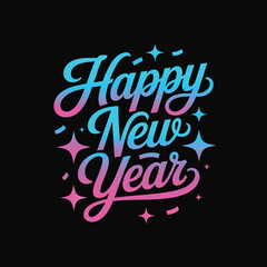 Happy new year modern lettering design