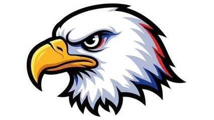 Fototapeta premium Aggressive eagle head logo design isolated on white background