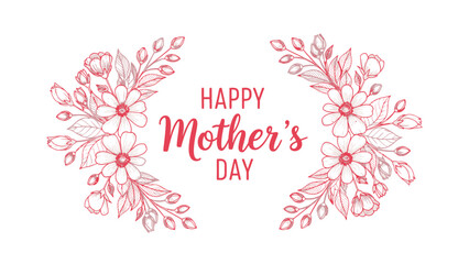 A delicate pink floral wreath design with 