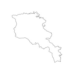 Fototapeta premium Armenia map bundaries outline vector design