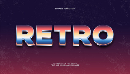 Retro 80s Chrome Text Effect with Metallic Gradient and Synthwave Background