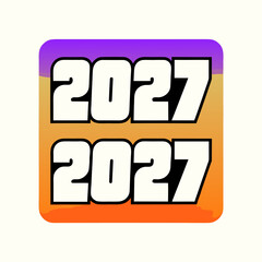 Two rows of 2027 text with gradient background year