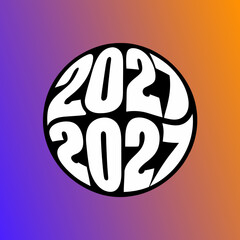 Obraz premium White 2021 2027 numbers in black circle on gradient background