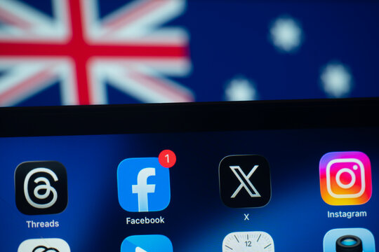 Dhaka, Bangladesh- 01 Dec 2025: A close up of an iPad screen displaying the social media app. Australia to ban children from using social media.