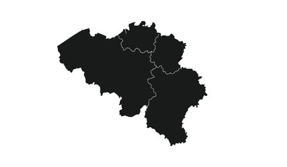 Obraz premium Belgium silhouette map isolated on white background for design and illustration